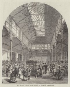 Det nye blomstermarked, Covent Garden, under opførelse af Frank Watkins